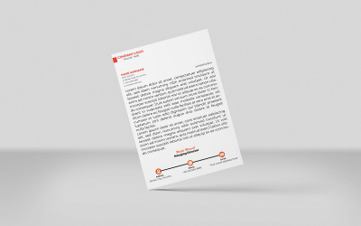 Carta intestata creativa Modello di identità aziendale per carta intestata Stile minimalista 1 COLORE ARANCIONE