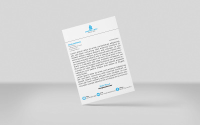 Carta intestata creativa Modello di identità aziendale per carta intestata Stile minimalista 1 COLORE CIANO
