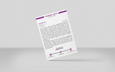 Carta intestata creativa Modello di identità aziendale per carta intestata Stile minimalista 1 COLORE VIOLA