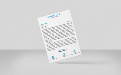 Carta intestata creativa Modello di identità aziendale per carta intestata Stile minimalista COLORE CIANO