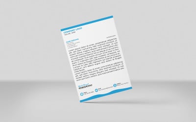 Cyan Farbe Kreativer Briefkopf Firmenbriefkopf Identitätsvorlage Design Minimal Style