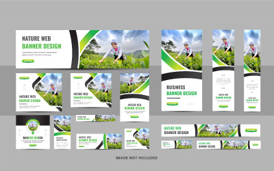 Ensemble de modèles de conception de bannière Web pour l&amp;#39;entretien des pelouses ou des fermes agricoles