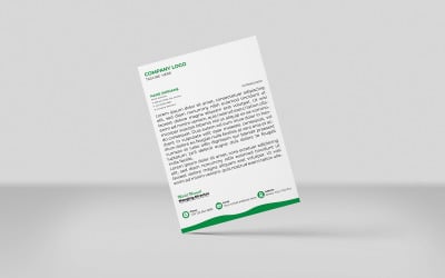 grün 1 Farbe Kreativer Briefkopf Firmenbriefkopf Identitätsvorlage Design Minimal Style