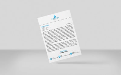 Kreativer Briefkopf, Firmenbriefkopf, Identitätsvorlage, Design, Minimal Style 1, CYAN COLOR