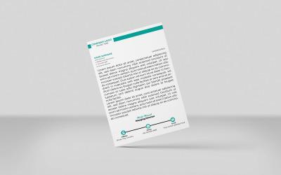 Kreativer Briefkopf, Firmenbriefkopf, Identitätsvorlage, Design, Minimal Style 1, TEAL COLOR