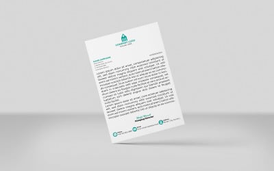Kreatywny papier firmowy Papier firmowy korporacyjny Szablon identyfikacji wizualnej Projekt Minimalistyczny styl 1 KOLOR TURKUSOWY