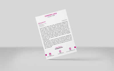 Magenta Color Creative Letterhead Corporate Letterhead Identity Template Design Minimal Style
