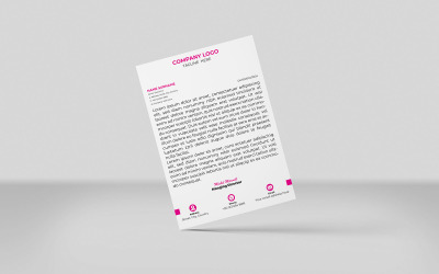 Modello di carta intestata creativa di colore magenta Modello di carta intestata aziendale Modello di identità Design Stile minimalista
