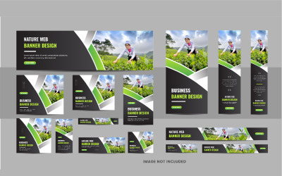Pack de conception de bannière Web pour l&amp;#39;entretien des pelouses ou des fermes agricoles