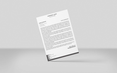 anthrazitfarben 2 Kreativer Briefkopf Firmenbriefkopf Identitätsvorlage Design Minimal Style