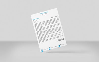ciano nero Colori 2 Design creativo della carta intestata Stile minimale