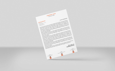 Couleurs orange et noir 2 Design créatif de papier à en-tête