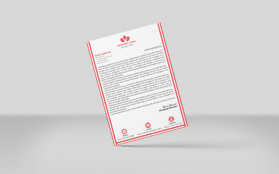 Kolory czerwony Kreatywny papier firmowy Papier firmowy korporacyjny Szablon tożsamości Projekt Minimalistyczny styl