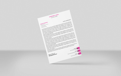 Magenta Farbe Kreativer Briefkopf Firmenbriefkopf Vorlage Design Minimal Style