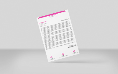 Magentafarbener Kreativer Briefkopf Firmenbriefkopf Identitätsvorlagendesign Minimaler Stil