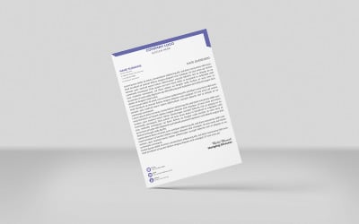 Modèle de conception d&amp;#39;identité d&amp;#39;entreprise créative en papier à en-tête de couleurs noir indigo 2