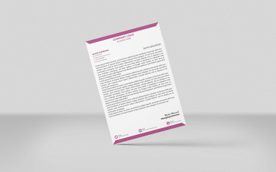 Modèle de conception d&amp;#39;identité d&amp;#39;entreprise de style minimaliste avec couleurs noir magenta 2