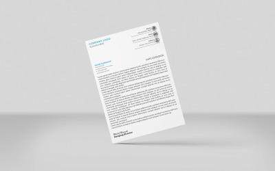 Noir cyan Couleur 2 En-tête créatif Modèle d&amp;#39;identité d&amp;#39;entreprise Conception de papier à en-tête Style minimaliste