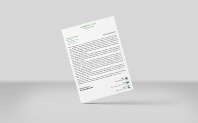 Schwarz-Grün-Farbe 2 Minimal Style Corporate Briefkopf Identität Vorlage Design
