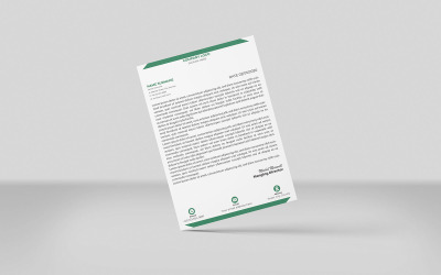 Zielone kolory Kreatywny papier firmowy Papier firmowy korporacyjny Szablon tożsamości Projekt Minimalistyczny styl