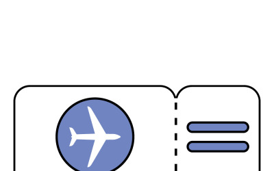 Airline ticket icon. Travel ticket.