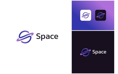 Bokstaven S Planet Space Logotyp