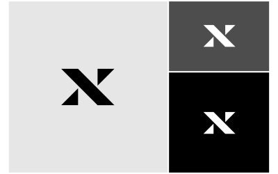 Bokstaven X geometrisk abstrakt logotyp
