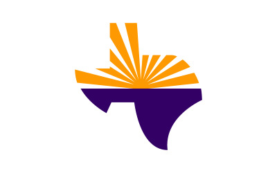 Carte des levers de soleil au Texas, logo, lever de soleil
