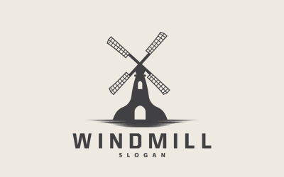 风车标志农业农场矢量自然 V3