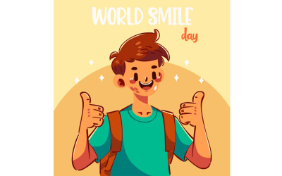 Handgetekende Wereld Glimlach Dag Illustratie 1