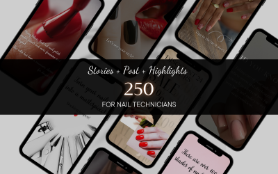 250 Instagram-mallar för nagel- och pedikyrkonstnärer | Levande berättelseomslag, skönhetshöjdpunkter