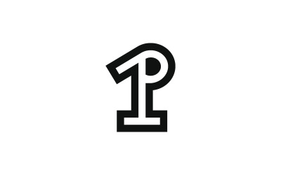 Letter 1P Logo Vector Template