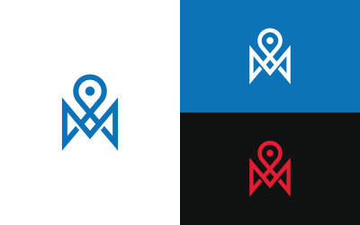 Letter M Location Logo Template