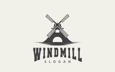 Windmill Logo Agriculture Farm Vector Nature V1