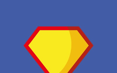 Comic hero icon, symbol shield