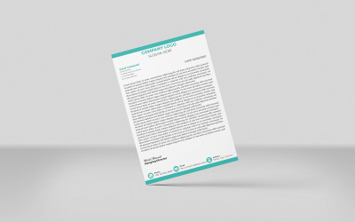 Creatief briefpapier Teal-kleuren Corporate briefpapier Identiteitssjabloonontwerp Minimalistische stijl