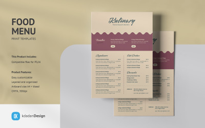 Designmallar för matmeny Vol 07