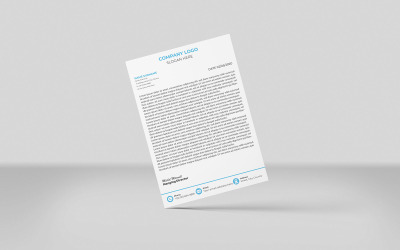 Kreatywny papier firmowy w kolorach cyjanowych Szablon firmowego papieru firmowego Identyfikacja wizualna Projekt Minimalistyczny styl