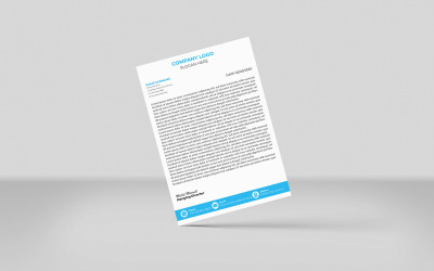 Kreatywny papier firmowy w kolorach cyjanowych Szablon identyfikacji korporacyjnej papieru firmowego