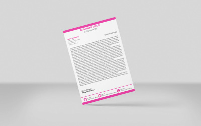 Kreatywny papier firmowy w kolorze magenty Korporacyjny papier firmowy Szablon identyfikacji wizualnej Minimalistyczny styl