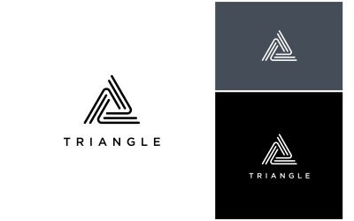Logotipo de línea de geometría triangular