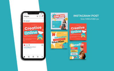 Szablon posta na Instagramie do nauki online