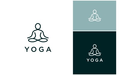 Yoga Meditation Line Art Logotyp