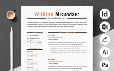 Diseño de currículum minimalista, moderno y limpio