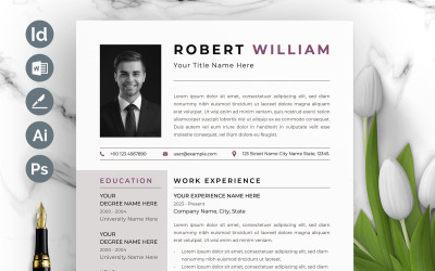 Eenvoudig en CV-ontwerpsjabloon