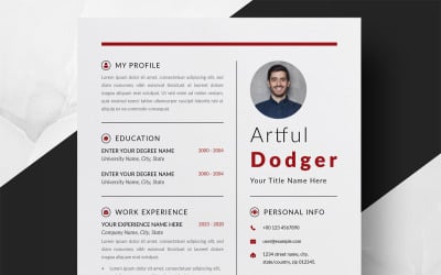 Layout del modello di curriculum elegante e semplice