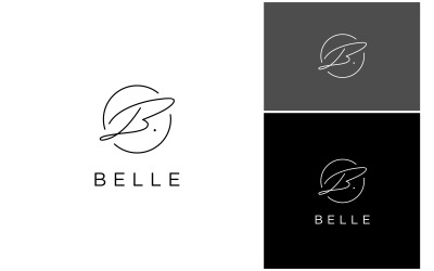 Letter B Handtekening Lettertype Logo