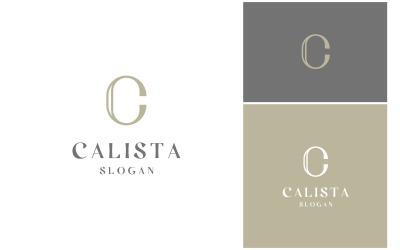 Logotipo de lujo con la letra inicial C