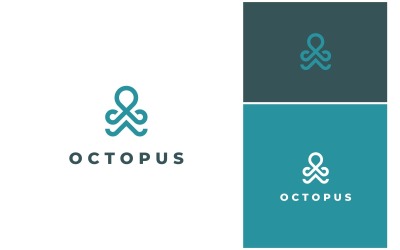 Logotipo simple de pulpo, calamar y medusa