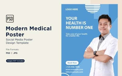 Plantilla de diseño de póster médico 07